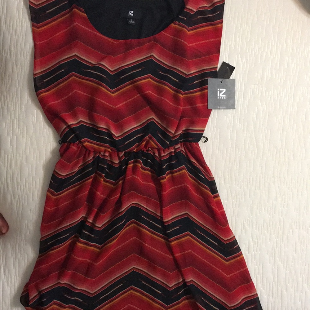 Red chevron dress